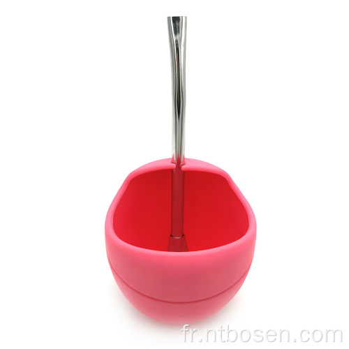 Tasse de thé en silicone pliable avec cuillère filtrante